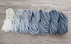 Шнур полиэфирный 5мм с сердечником ГРАДИЕНТ Белый- Дымчатый - Шнуры для рукоделия