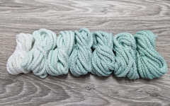 Шнур полиэфирный 5мм с сердечником ГРАДИЕНТ Белый-  Мята - Шнуры для рукоделия