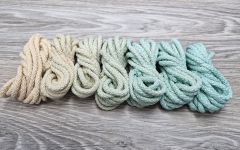 Шнур полиэфирный 5мм с сердечником ГРАДИЕНТ Беж(пудра)- Мята - Шнуры для рукоделия