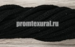 Шнур хлопковый черный 4мм без сердечника - Шнуры для рукоделия