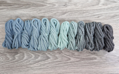 Шнур полиэфирный 5мм с сердечником ГРАДИЕНТ Дымчатый -  Мята- Асфальт - Шнуры для рукоделия