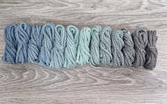 Шнур полиэфирный 5мм с сердечником ГРАДИЕНТ Дымчатый -  Мята-Серый - Шнуры для рукоделия