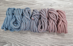 Шнур полиэфирный 5мм с сердечником ГРАДИЕНТ Дымчатый - П.Роза (II) - Шнуры для рукоделия