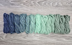 Шнур 5мм с сердечником ГРАДИЕНТ Джинс- Свежая Мята- Полынь - Шнуры для рукоделия