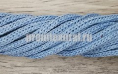 Шнур хлопковый 4мм без сердечника Голубой - Шнуры для рукоделия