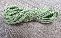 шнур хлопковый 4мм без сердечника молочный+салат (2-1) - Шнуры для рукоделия