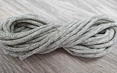 шнур хлопковый 4мм без сердечника молочный+серый (2-1) - Шнуры для рукоделия