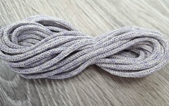 шнур хлопковый 4мм без сердечника молочный+сирень (2-1) - Шнуры для рукоделия