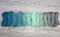 Шнур 5мм с сердечником ГРАДИЕНТ Морская Волна - Свежая Мята — Серый - Шнуры для рукоделия