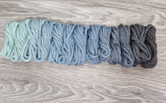 Шнур полиэфирный 5мм с сердечником ГРАДИЕНТ Мята- Дымчатый - Асфальт - Шнуры для рукоделия