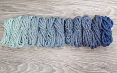 Шнур полиэфирный 5мм с сердечником ГРАДИЕНТ Мята- Дымчатый - Джинс - Шнуры для рукоделия