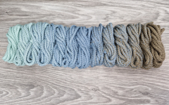 Шнур полиэфирный 5мм с сердечником ГРАДИЕНТ Мята- Дымчатый - Кофе  - Шнуры для рукоделия