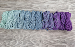 Шнур полиэфирный 5мм с сердечником ГРАДИЕНТ Мята- Дымчатый - Сирень - Шнуры для рукоделия