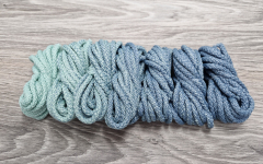 Шнур полиэфирный 5мм с сердечником ГРАДИЕНТ Мята- Дымчатый - Шнуры для рукоделия