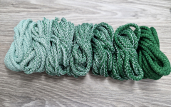 Шнур полиэфирный 5мм с сердечником ГРАДИЕНТ Мята-Изумруд - Шнуры для рукоделия