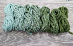 Шнур полиэфирный 5мм с сердечником ГРАДИЕНТ Мята-Олива - Шнуры для рукоделия