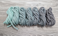 Шнур полиэфирный 5мм с сердечником ГРАДИЕНТ Мята-Серый - Шнуры для рукоделия