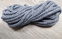 Шнур 5мм с сердечником МЕЛАНЖ Нежно-Голубой +Асфальт - Шнуры для рукоделия