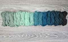 Шнур 5мм с сердечником ГРАДИЕНТ Полынь- Свежая Мята- Морская Волна-Графит - Шнуры для рукоделия