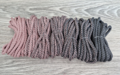 Шнур 5мм с сердечником ГРАДИЕНТ Пыльная Роза (II) – Асфальт - Шнуры для рукоделия