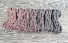 Шнур 5мм с сердечником ГРАДИЕНТ Пыльная Роза (II) – Серый - Шнуры для рукоделия