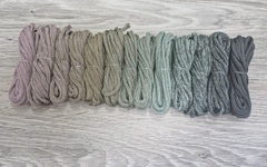 Градиент 3мм без сердечника: пыльная роза-кофе-полынь-асфальт - Шнуры для рукоделия