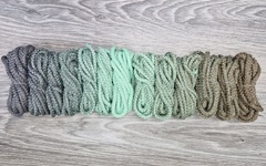 Шнур 5мм с сердечником ГРАДИЕНТ Серый- Свежая Мята — Кофе - Шнуры для рукоделия