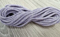 шнур хлопковый 4мм без сердечника сирень+молочный (2-1) - Шнуры для рукоделия