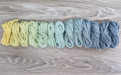 Шнур полиэфирный 5мм с сердечником ГРАДИЕНТ Св.Желтый-  Мята- Дымчатый - Шнуры для рукоделия