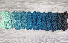 Шнур 5мм с сердечником ГРАДИЕНТ Свежая Мята — Морская Волна — Графит - Шнуры для рукоделия
