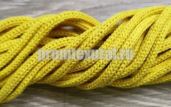 Шнур хлопковый 4мм без сердечника желтый - Шнуры для рукоделия
