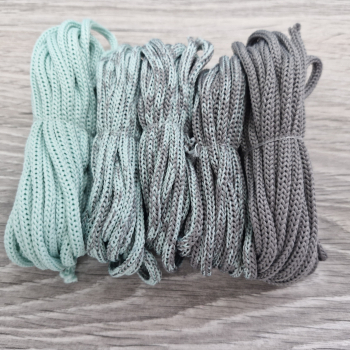 Шнур Градиент 3мм без сердечника мята -серый - Шнуры для рукоделия