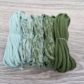 Шнур Градиент 3мм без сердечника мята- олива - Шнуры для рукоделия