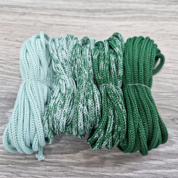 Шнур Градиент 3мм без сердечника мята- изумруд - Шнуры для рукоделия