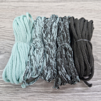 Шнур Градиент 3мм без сердечника мята-графит - Шнуры для рукоделия