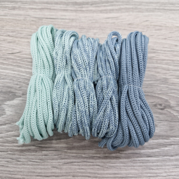 Шнур Градиент 3мм без сердечника мята-дымчатый - Шнуры для рукоделия