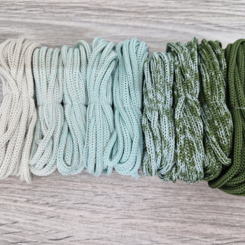 Шнур Градиент 3мм без сердечника айвори — мята — олива - Шнуры для рукоделия