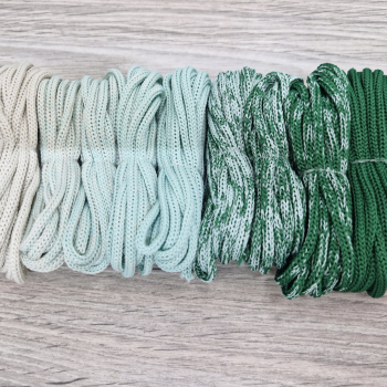 Шнур Градиент 3мм без сердечника айвори — мята — изумруд - Шнуры для рукоделия
