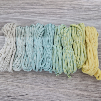 Шнур Градиент 3мм без сердечника айвори — мята — св.желтый - Шнуры для рукоделия