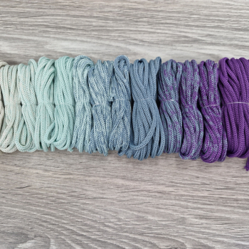 Шнур Градиент 3мм без сердечника айвори — мята — дымчатый — сирень - Шнуры для рукоделия