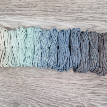 Шнур Градиент 3мм без сердечника айвори — мята — дымчатый — серый - Шнуры для рукоделия