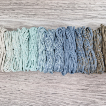 Шнур Градиент 3мм без сердечника айвори — мята — дымчатый — кофе - Шнуры для рукоделия