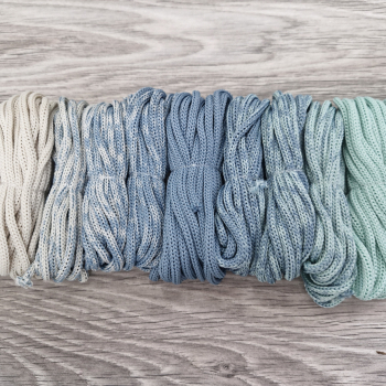Шнур Градиент 3мм без сердечника айвори — дымчатый — мята  - Шнуры для рукоделия