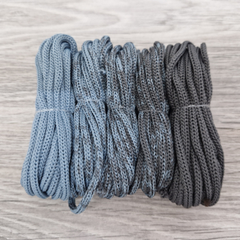 Шнур Градиент 3мм без сердечника Дымчатый — асфальт - Шнуры для рукоделия