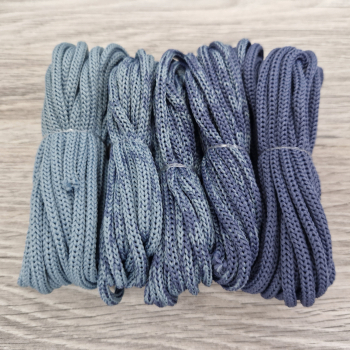 Шнур Градиент 3мм без сердечника Дымчатый — Джинс - Шнуры для рукоделия