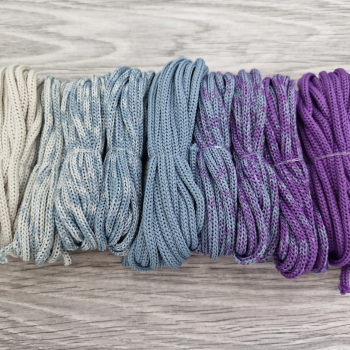 Шнур Градиент 3мм без сердечника Айвори — дымчатый — сирень - Шнуры для рукоделия