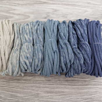 Шнур Градиент 3мм без сердечника Айвори — дымчатый — Джинс - Шнуры для рукоделия