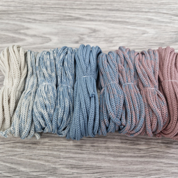 Шнур Градиент 3мм без сердечника Айвори — дымчатый — роза - Шнуры для рукоделия