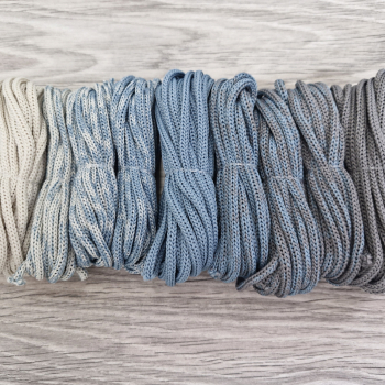 Шнур Градиент 3мм без сердечника Айвори — дымчатый — серый - Шнуры для рукоделия