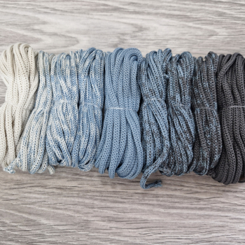 Шнур Градиент 3мм без сердечника Айвори — дымчатый — асфальт - Шнуры для рукоделия